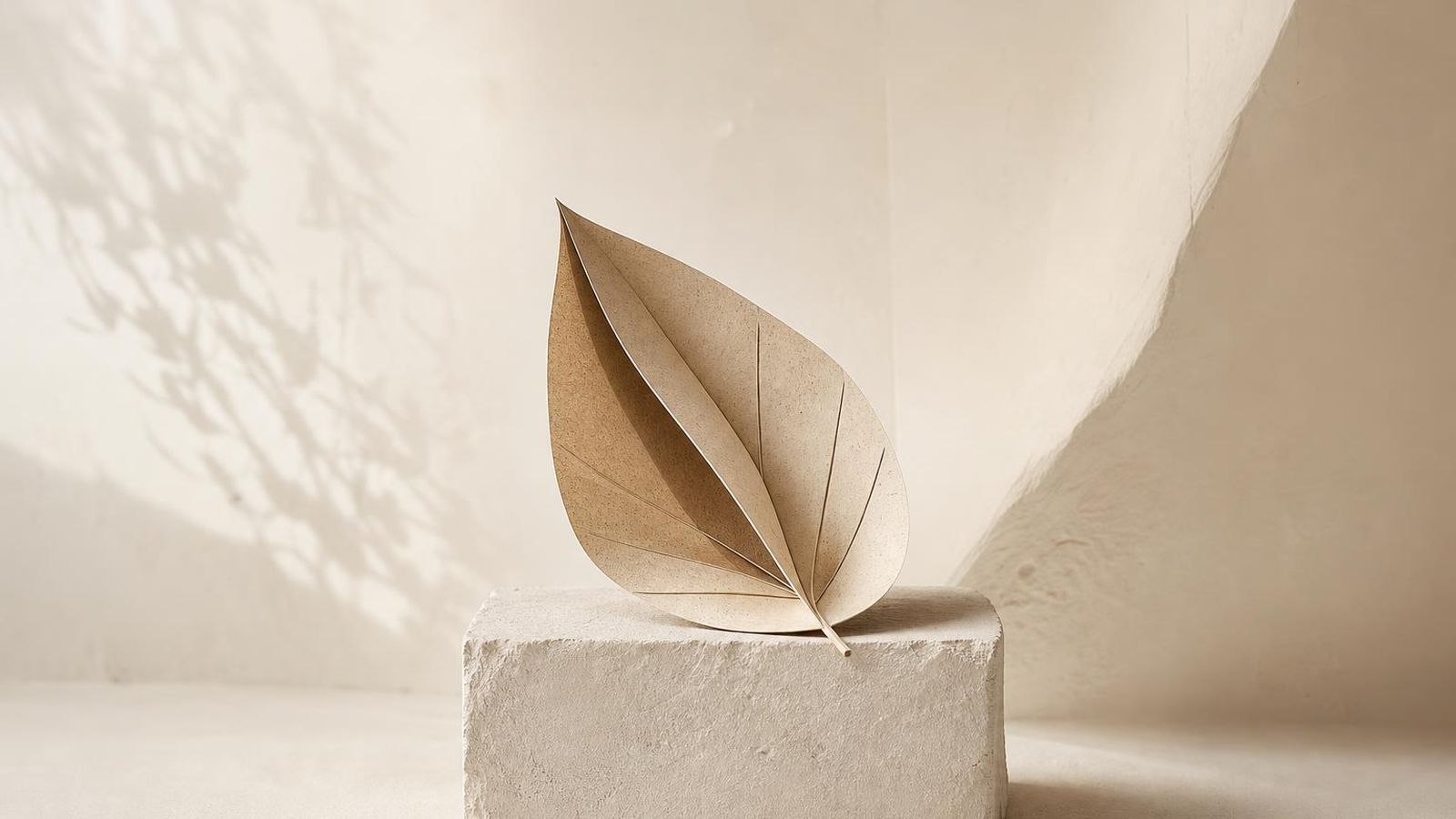 A plain window with diffuse light on a paper-toned wall