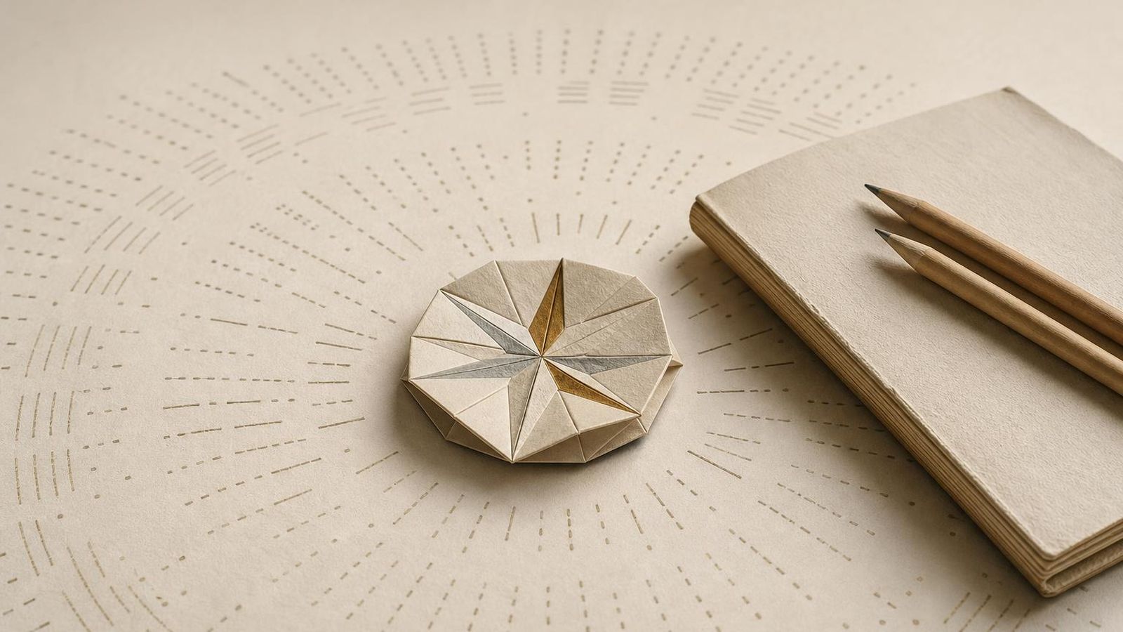 A single compass on a paper-toned surface with morning light